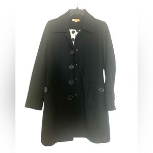 Tulle Classic Casual Wool Pea Coat Black Large
